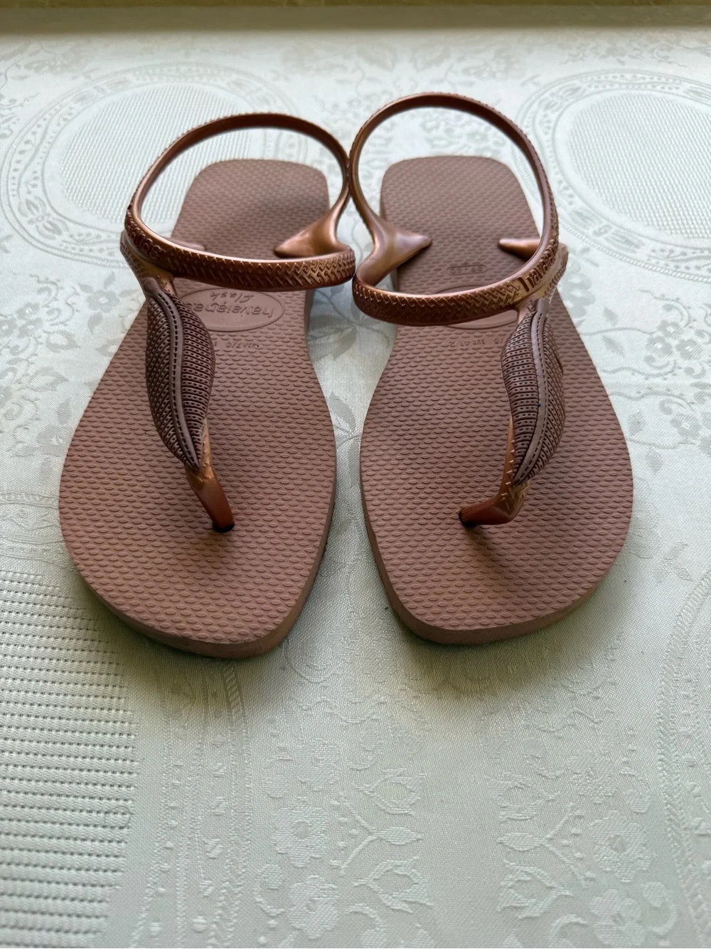 Havaianas Flash Urban Women’s Size 7/8 Metallic Copper Blush Flip Flop Sandals